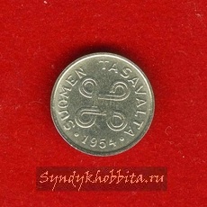 1 марка 1954 года Финляндия